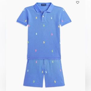 Polo Ralph Lauren Little Boys Pony Cotton Mesh Polo Shirt and short set